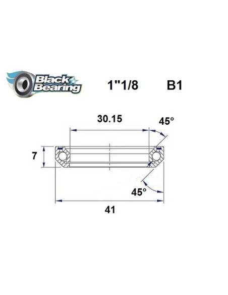BLACK BEARING Headsets - HB 30.15X41X7MM 45°/45°