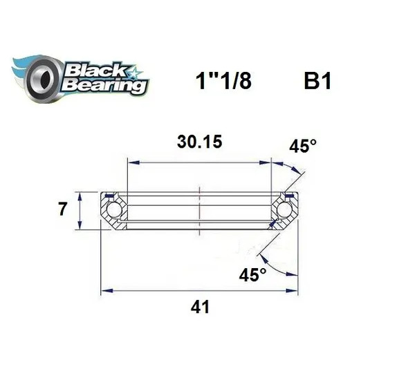 BLACK BEARING Headsets - HB 30.15X41X7MM 45°/45°