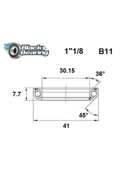 BLACK BEARING Headsets - HB 30.15X41X7.7MM 36°/45°