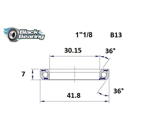BLACK BEARING Headsets - HB 30.15X41.8X7MM 36°/36°