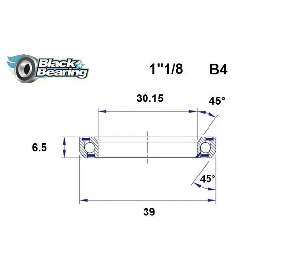BLACK BEARING Headsets - HB 30.15X39X6.5MM 45°/45°