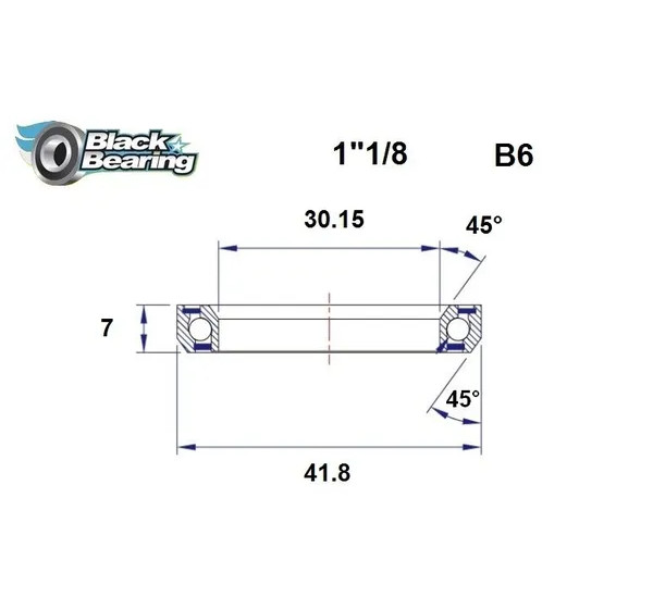 BLACK BEARING Headsets - HB 30.15X41.8X7MM 45°/45°