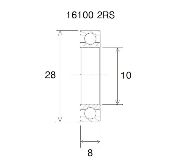 BLACK BEARING Umlenkung & Lager - BEARING B3 10X28X8MM