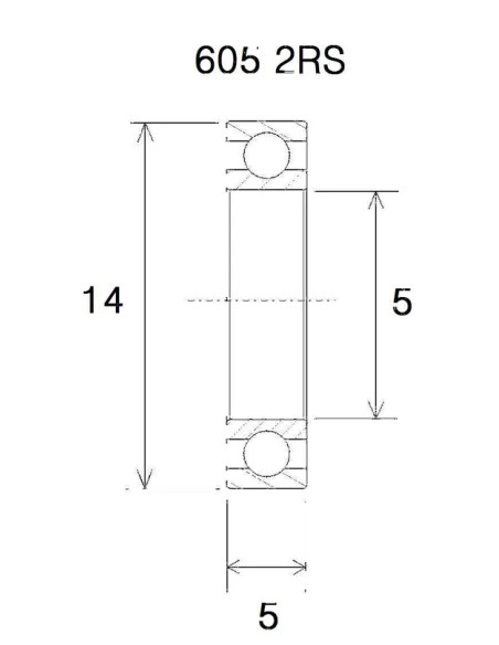 BLACK BEARING Umlenkung & Lager - BEARING B3 5X14X5MM