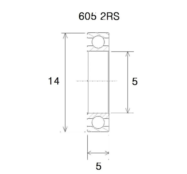 BLACK BEARING Umlenkung & Lager - BEARING B3 5X14X5MM