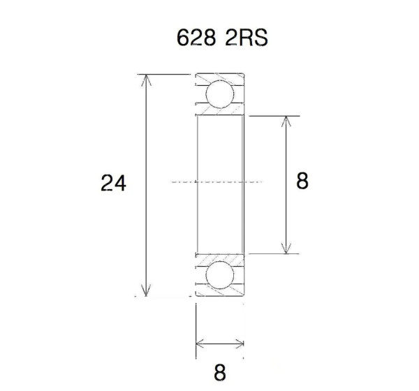 BLACK BEARING Umlenkung & Lager - BEARING B3 8X24X8MM