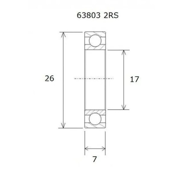 BLACK BEARING Umlenkung & Lager - BEARING B3 17X26X7MM