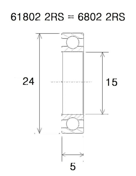 BLACK BEARING Umlenkung & Lager - BEARING B3 15X24X5MM