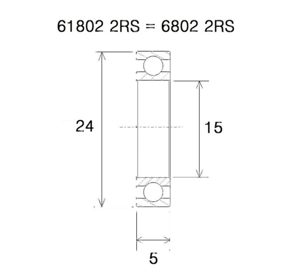 BLACK BEARING Umlenkung & Lager - BEARING B3 15X24X5MM