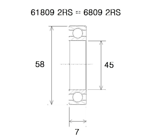 BLACK BEARING Umlenkung & Lager - BEARING B3 45X58X7MM