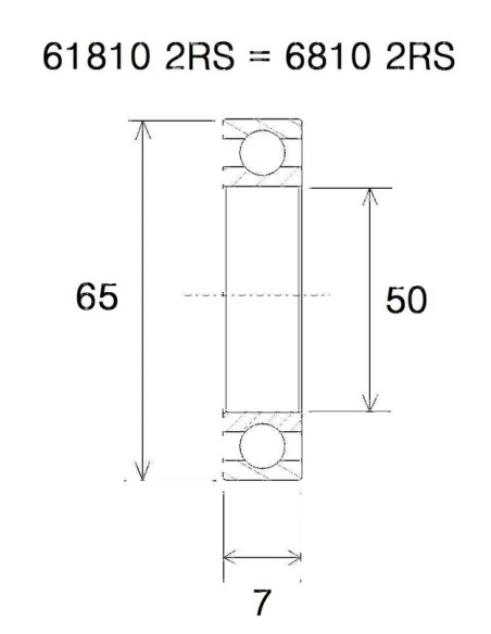 BLACK BEARING Umlenkung & Lager - BEARING B3 50X65X7MM