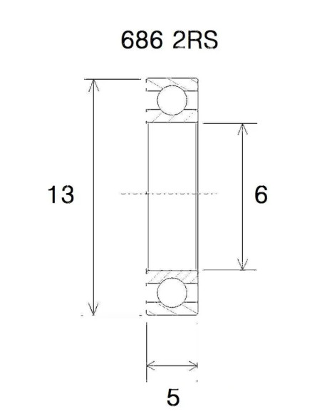 BLACK BEARING Umlenkung & Lager - BEARING B3 6X13X5MM
