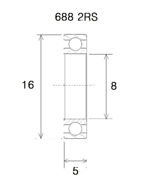 BLACK BEARING Umlenkung & Lager - BEARING B3 8X16X5MM