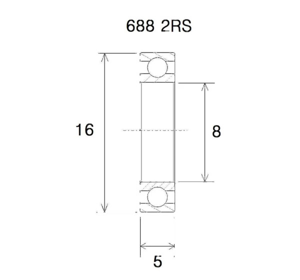 BLACK BEARING Umlenkung & Lager - BEARING B3 8X16X5MM