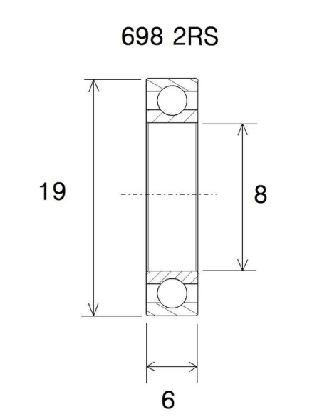 BLACK BEARING Umlenkung & Lager - BEARING B3 8X19X6MM