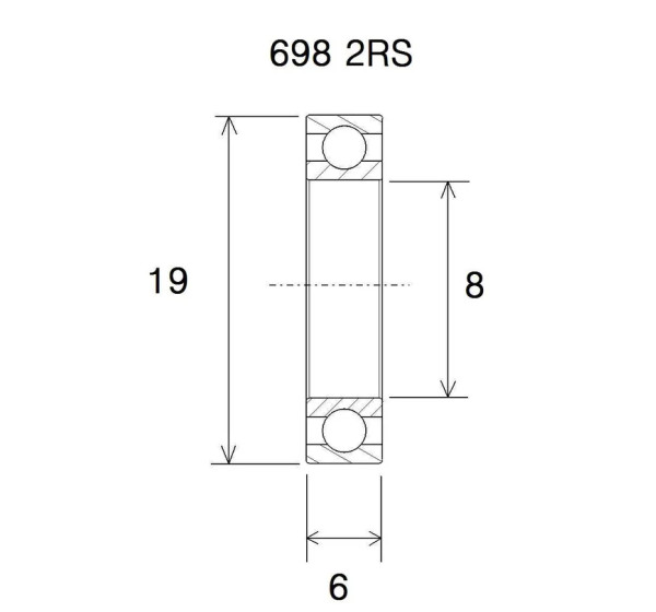 BLACK BEARING Umlenkung & Lager - BEARING B3 8X19X6MM