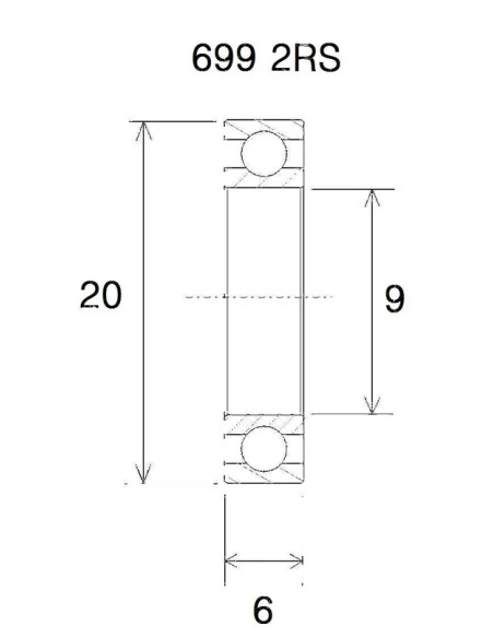 BLACK BEARING Umlenkung & Lager - BEARING B3 9X20X6MM