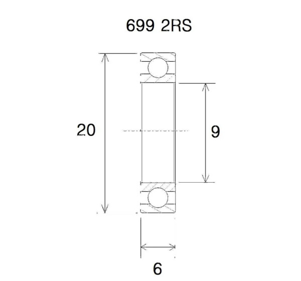 BLACK BEARING Umlenkung & Lager - BEARING B3 9X20X6MM