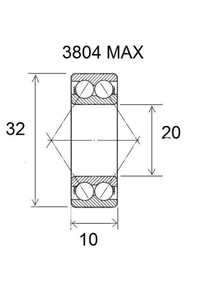 BLACK BEARING Umlenkung & Lager - BEARING MAX 20X32X10MM