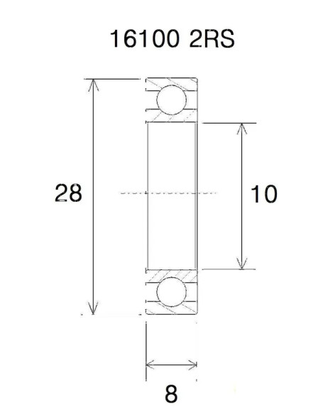 BLACK BEARING Umlenkung & Lager - BEARING B5 10X28X8MM