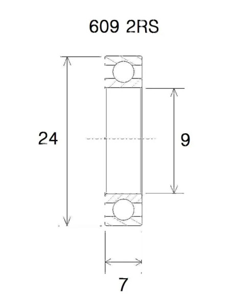 BLACK BEARING Umlenkung & Lager - BEARING B5 9X24X7MM