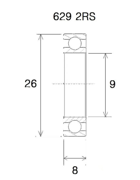 BLACK BEARING Umlenkung & Lager - BEARING B5 9X26X8MM