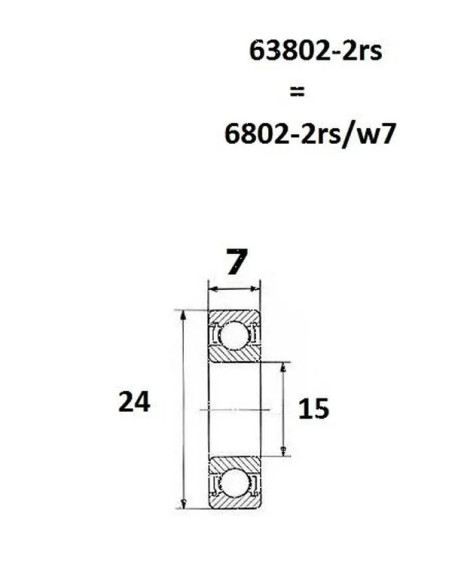 BLACK BEARING Umlenkung & Lager - BEARING B5 15X24X7MM
