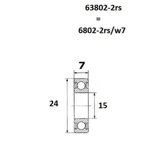 BLACK BEARING Umlenkung & Lager - BEARING B5 15X24X7MM