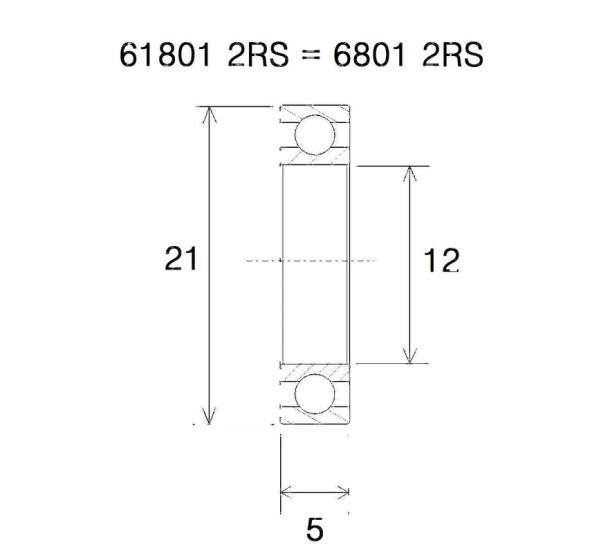 BLACK BEARING Umlenkung & Lager - BEARING B5 12X21X5MM