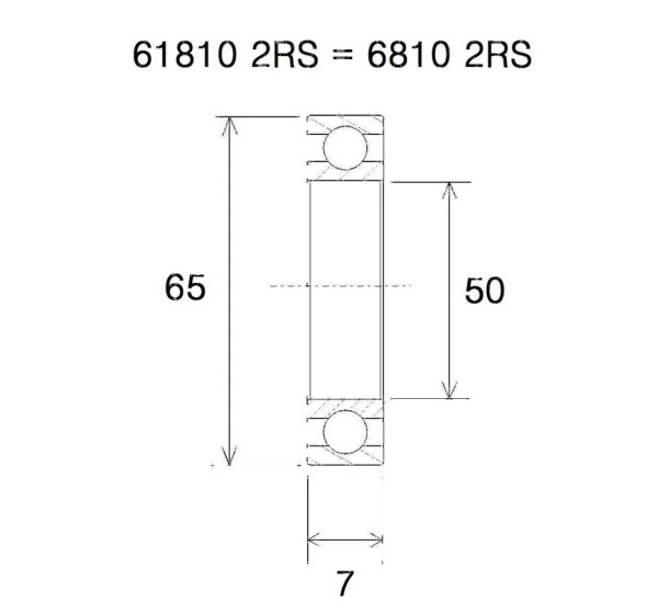 BLACK BEARING Umlenkung & Lager - BEARING B5 50X65X7MM
