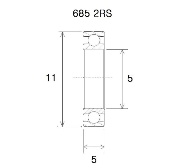 BLACK BEARING Umlenkung & Lager - BEARING B5 5X11X5MM