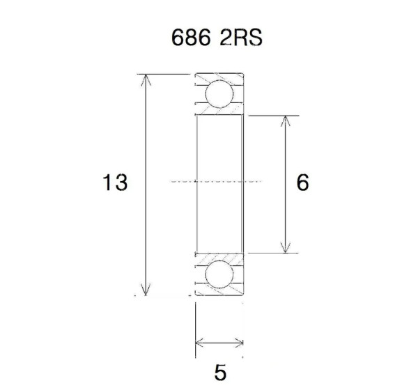 BLACK BEARING Umlenkung & Lager - BEARING B5 6X13X5MM