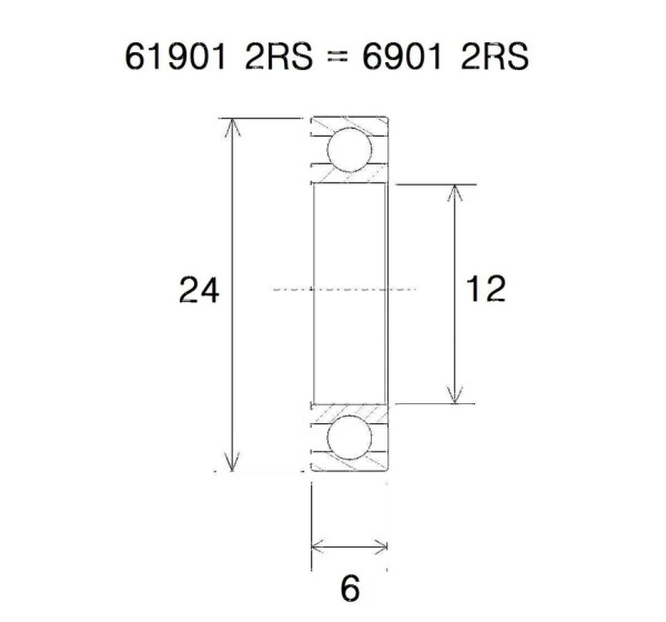 BLACK BEARING Umlenkung & Lager - BEARING B5 12X24X6MM