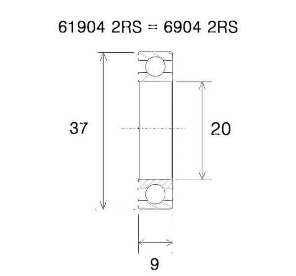 BLACK BEARING Umlenkung & Lager - BEARING B5 20X37X9MM