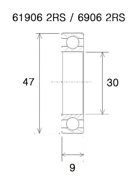 BLACK BEARING Umlenkung & Lager - BEARING B5 30X47X9MM