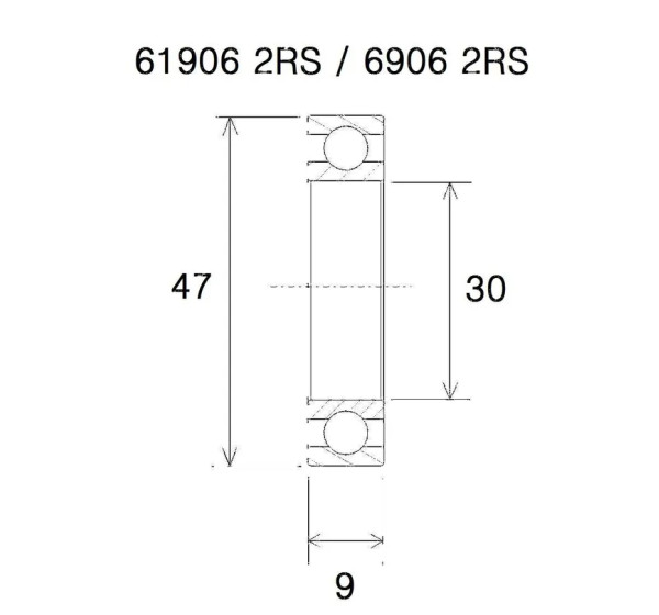BLACK BEARING Umlenkung & Lager - BEARING B5 30X47X9MM