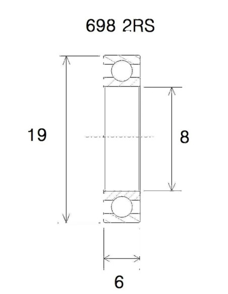 BLACK BEARING Umlenkung & Lager - BEARING B5 8X19X6MM
