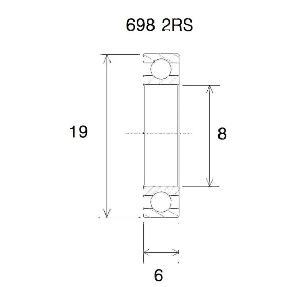 BLACK BEARING Umlenkung & Lager - BEARING B5 8X19X6MM