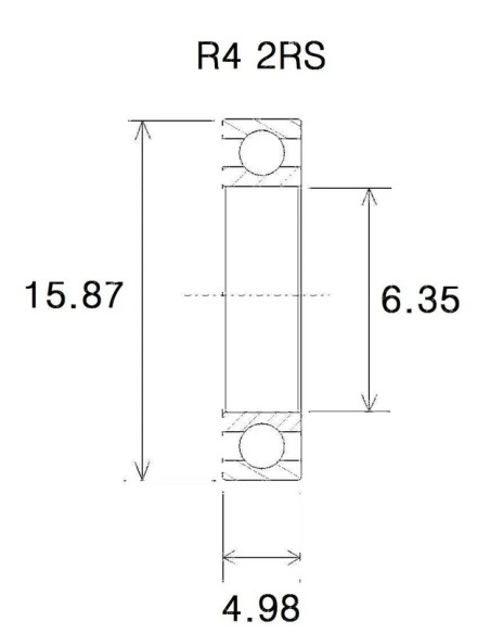 BLACK BEARING Umlenkung & Lager - BEARING B5 6.35X15.88X4.98MM