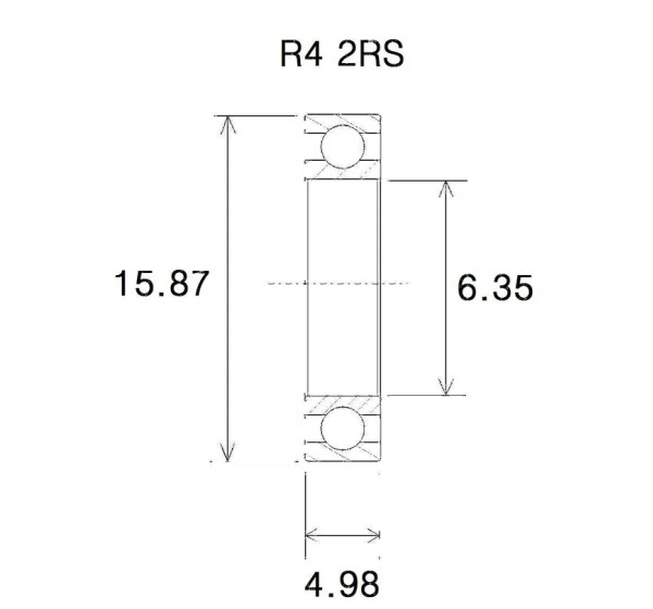 BLACK BEARING Umlenkung & Lager - BEARING B5 6.35X15.88X4.98MM