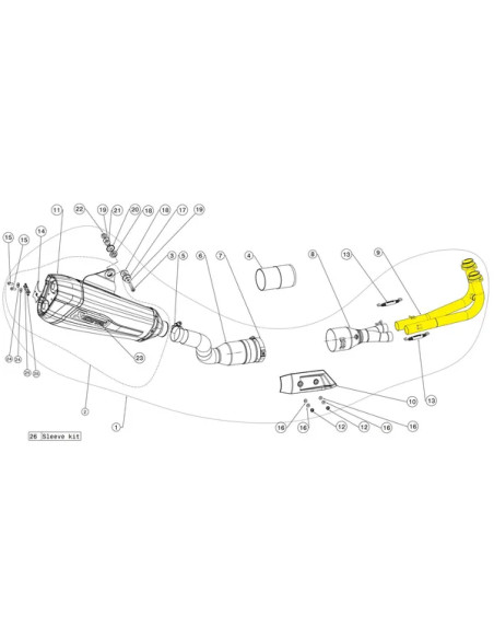 AKRAPOVIC Krümmer & Mittelrohre für YAMAHA XP 530 T-Max ABS 2017-2019