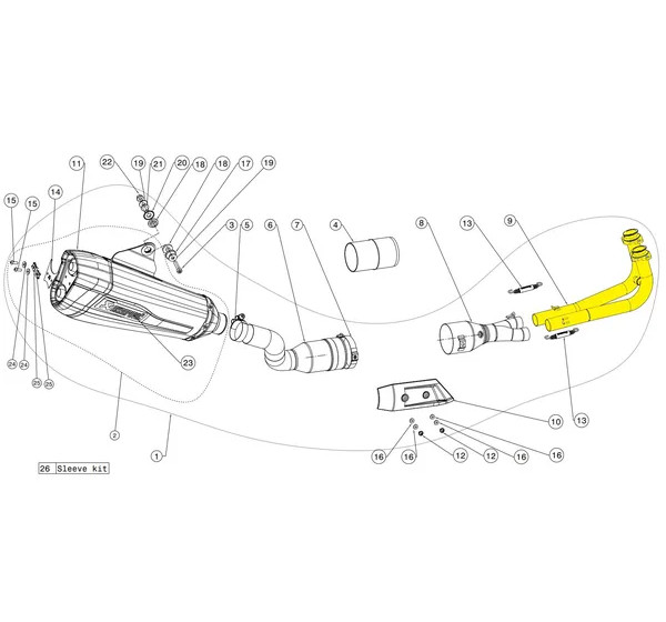AKRAPOVIC Krümmer & Mittelrohre für YAMAHA XP 530 T-Max ABS 2017-2019