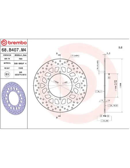 BREMBO Bremsscheiben - Detailansicht