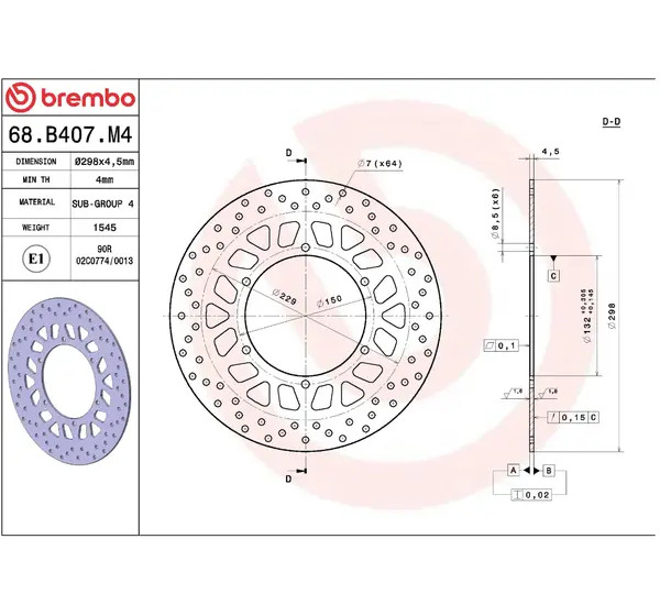 BREMBO Bremsscheiben - Detailansicht