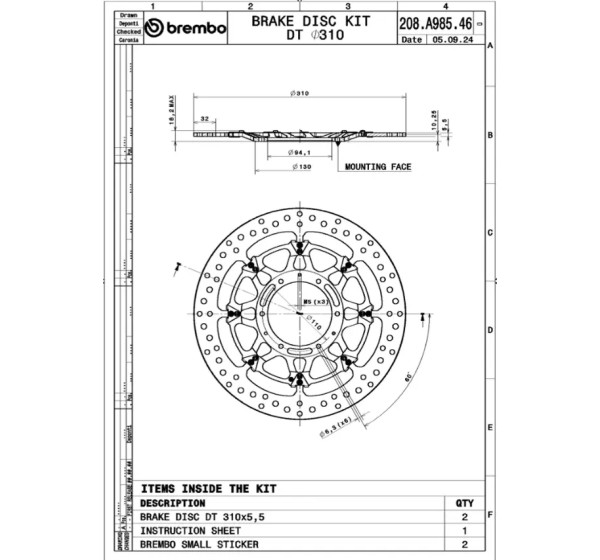 BREMBO Bremsscheiben - Einbaubeispiel