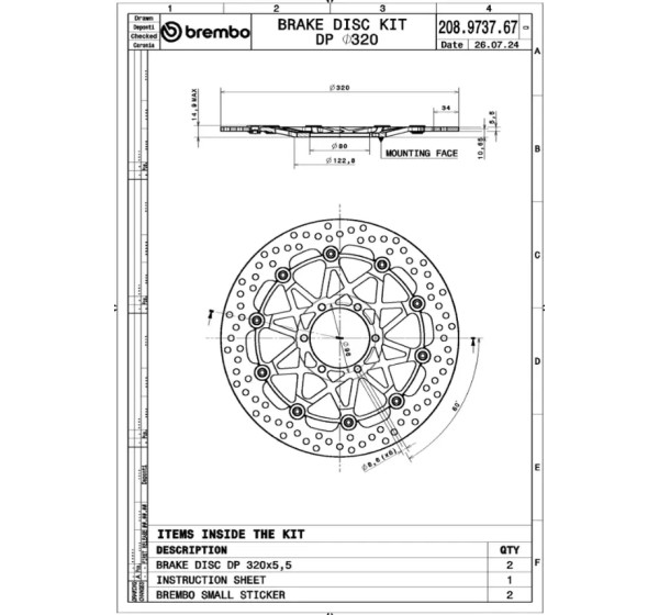 BREMBO Bremsscheiben - Einbaubeispiel