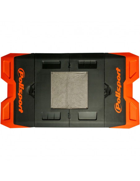 POLISPORT PIT MOTORRAD MATTE FALTBAR LOGO ORANGE/SCHWARZ