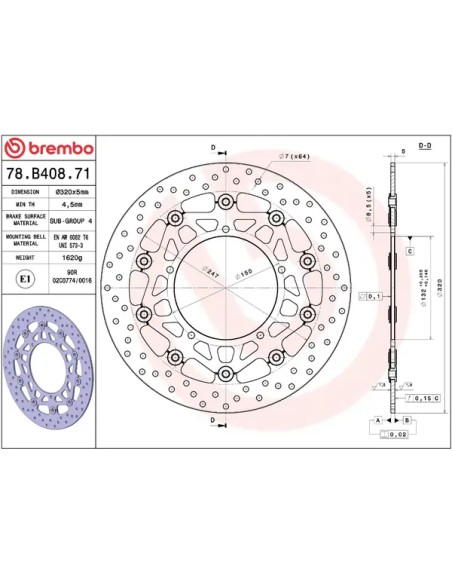 BREMBO Bremsscheiben - Detailansicht