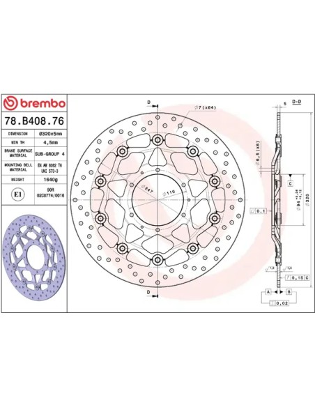 BREMBO Bremsscheiben - Detailansicht