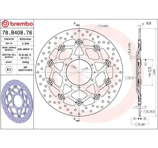 BREMBO Bremsscheiben - Detailansicht